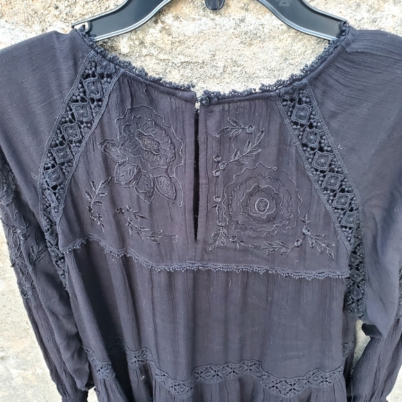 Free People Piece of Your Heart Embroidered Lace Mini Dress. S - Picture 8 of 10